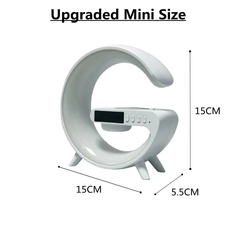 Multifunction Wireless Charger Pad Stand Speaker TF RGB Night Light 15W Fast Charging Station for Iphone Samsung Xiaomi Huawei